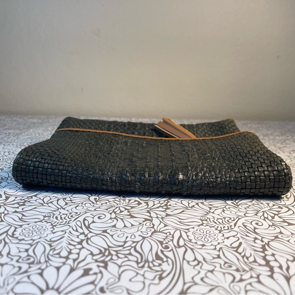 Escada Woven Leather Fold-Over Clutch 80% Off Est. - Picture 5 of 16